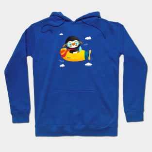 Penguin on Airplane Hoodie